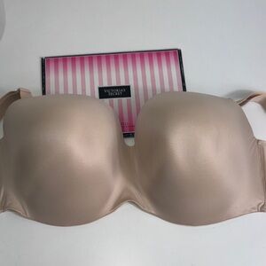 Victoria's Secret Blush Strapless Bra multiway body by Victoria Sz 42DDD NWT